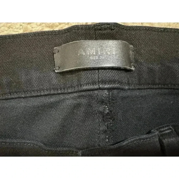 Amiri Leather Patch MX1 Distressed Jeans - Picture 6 of 15